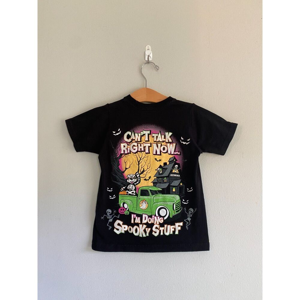 Rare Kid's Buc-ees Halloween Spooky Glow-in-the-dark Black Shirt 100% Cotton